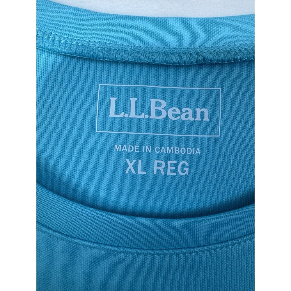 New LL BEAN Cool Teal 100% Cotton Short Sleeve T-Shirt Tee Crew Neck Women's XL - Picture 4 of 12